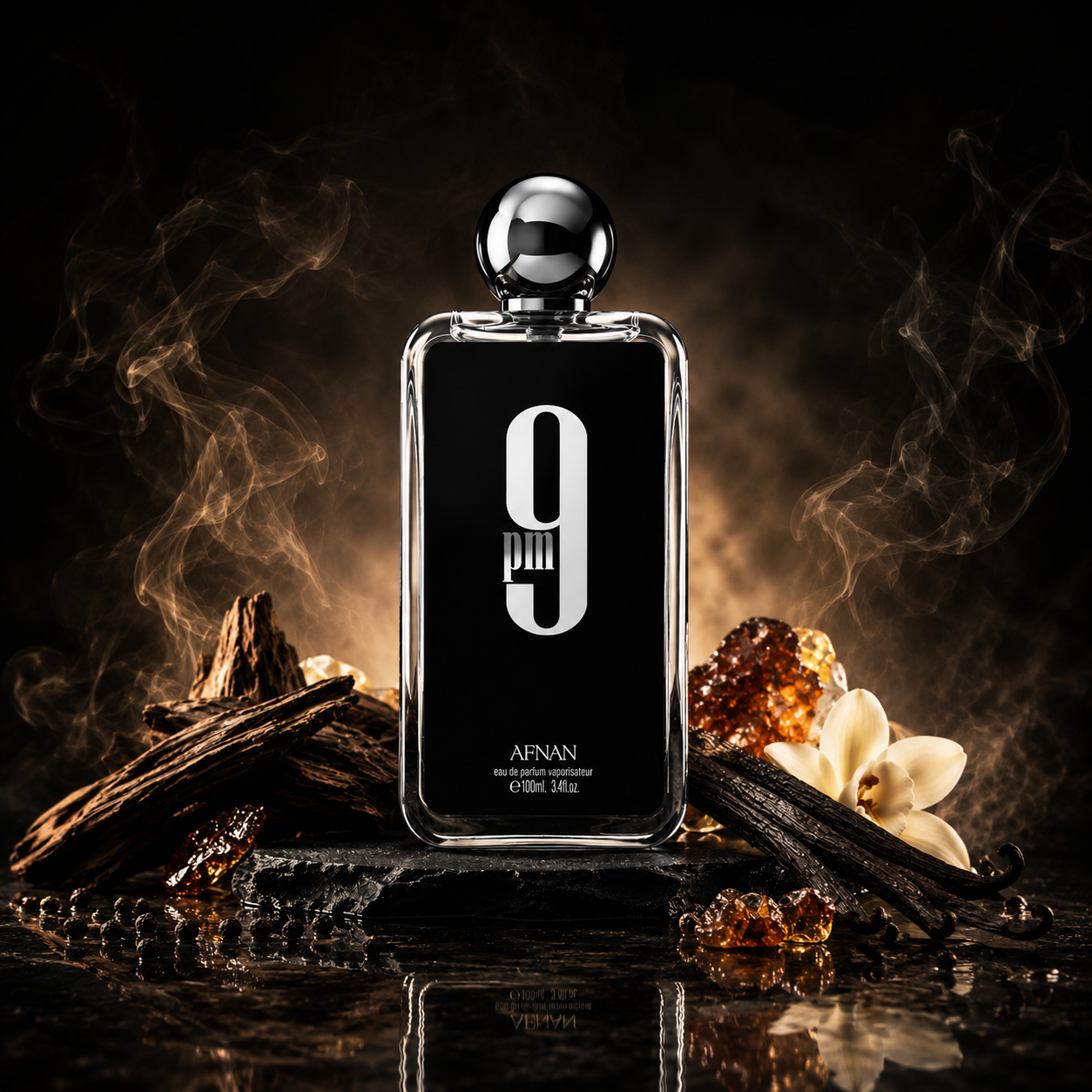 9 PM by Afnan Perfume for Men 100ml – Long Lasting Oriental Fragrance, Black Bottle EDP