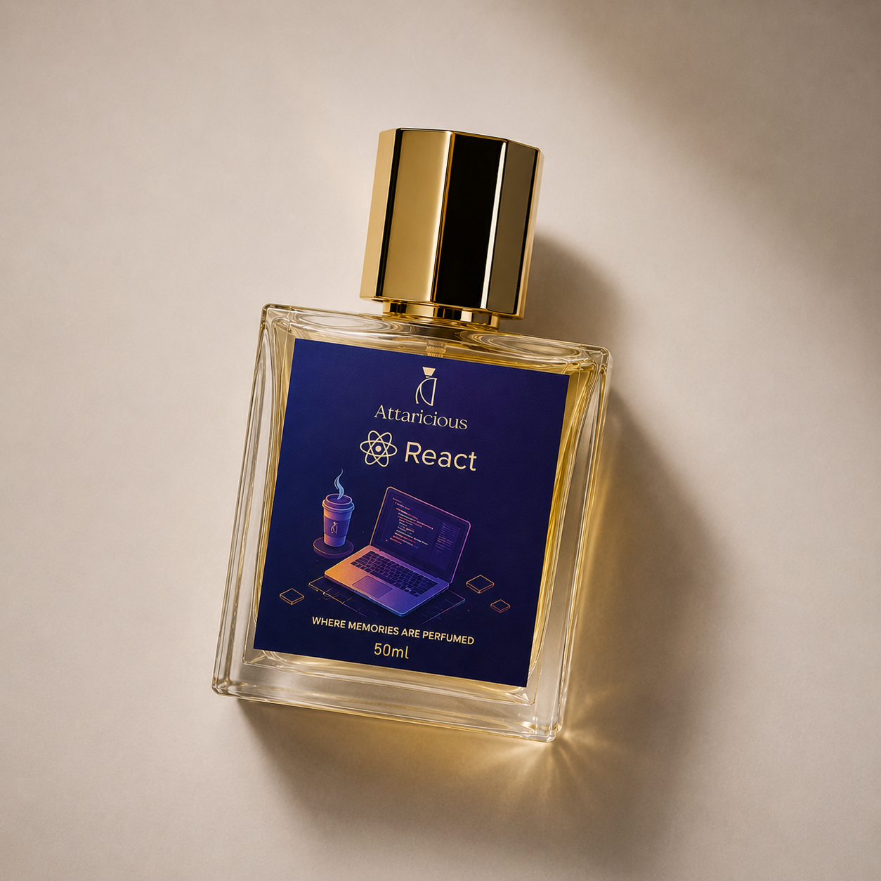 Attaricious React Perfume 50ml - Luxury Oud Saffron & Rose Fragrance