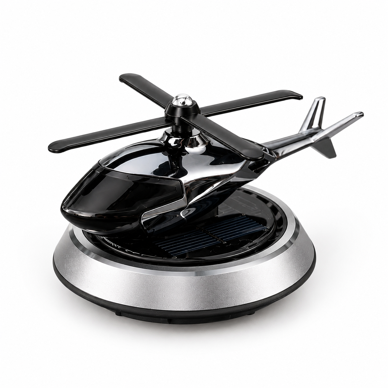 Solar Powered Helicopter Car Aroma Diffuser - Refillable Dashboard Air Freshener