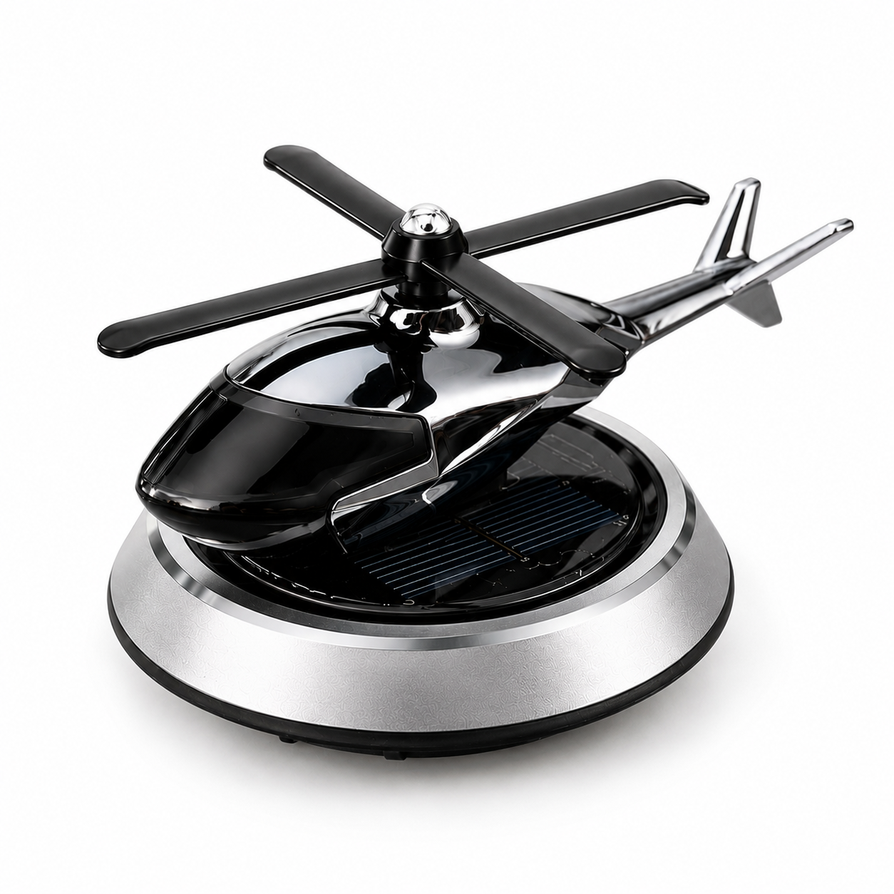 Solar Powered Helicopter Car Aroma Diffuser - Refillable Dashboard Air Freshener